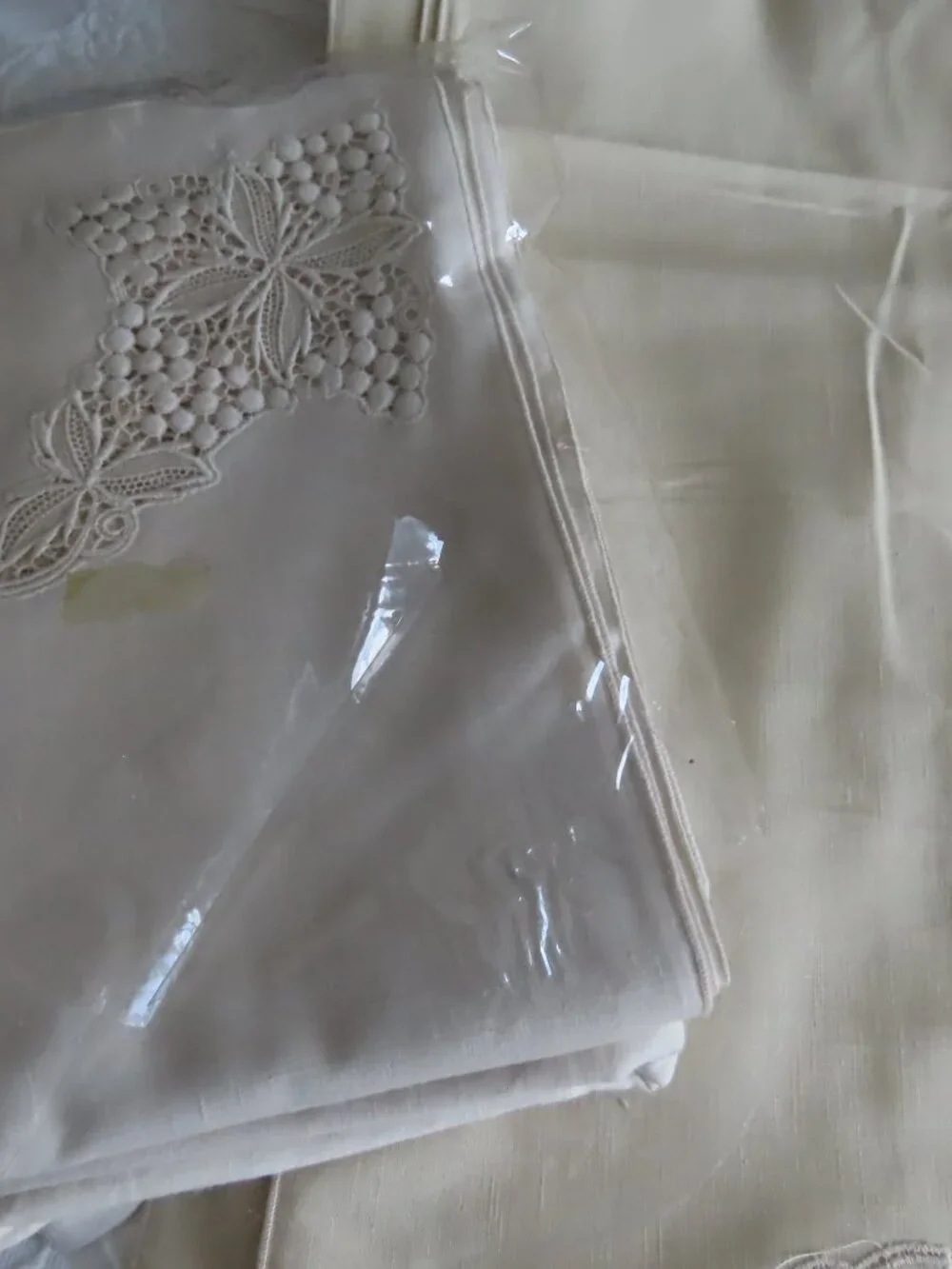 2 LINEN EMBROIDERED TABLECLOTHS